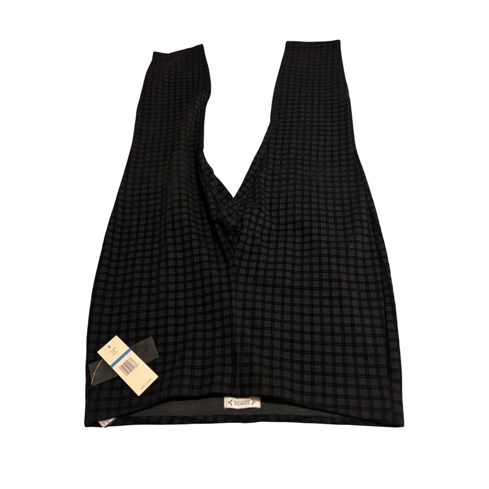 NWT Nanette Lepore Black Plaid Textured Slim Leg‎ Pants Size XL msrp $78